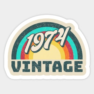 1974 vintage, 50th birthday, 1974, vintage, turning 50, awsome 50th, birthday gift, best year Sticker